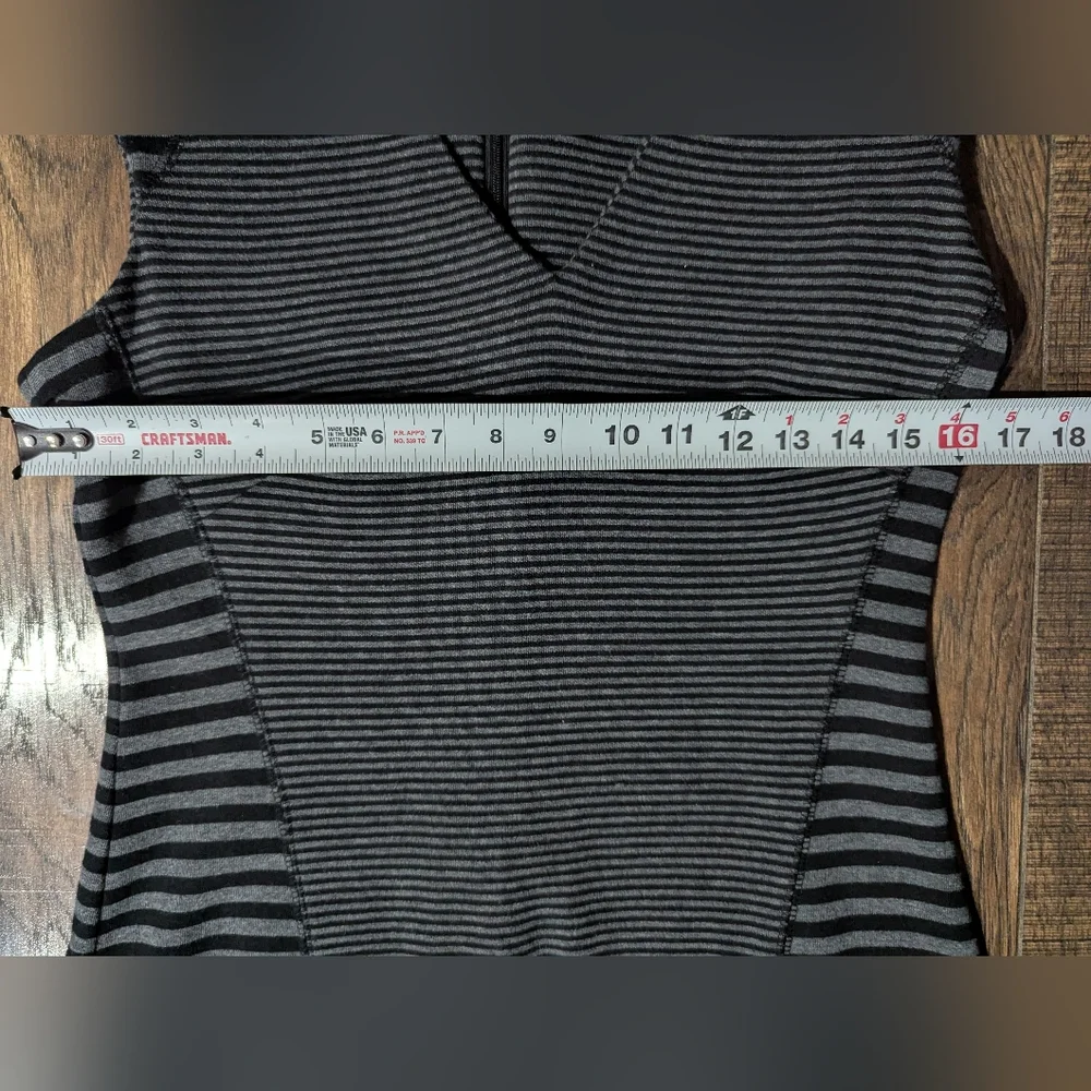 Calvin Klein Womens Size 6 Black & Gray Dual Striped Sheath Dress Cap Sleeves - Picture 7 of 15